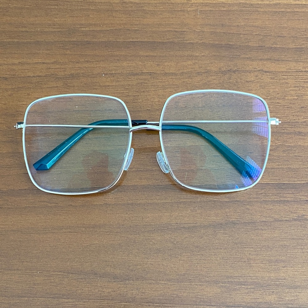 Silver Square Frame Glasses